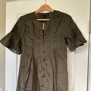 Banana Republic Ramie Pintuck Dress Size M